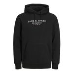 JACK & JONES Erkek kapüşonlu kazak logolu kapüşonlu kazak, Siyah, XXL
