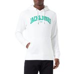 JACK & JONES Erkek kapüşonlu sweatshirt, Cloud Dancer, XL
