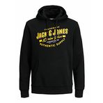 JACK & JONES Erkek kapüşonlu sweatshirt, Siyah/A, M