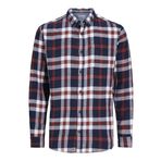 JACK & JONES Erkek kareli gömlek, dar kesim, kareli gömlek, Lacivert (Navy Blazer), XL