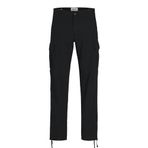 JACK & JONES Erkek kargo pantolon, bol kesim, kargo pantolon, Siyah, 32W / 34L