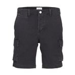 JACK & JONES Erkek kargo şort, Black Denim, M