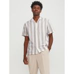 Jack & Jones Erkek Keten Karisimli Çizgili Gömlek - Ccsummer - XL - 274-Kahverengi