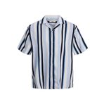 JACK & JONES Erkek kısa kollu gömlek boş zaman, Kaşmir mavisi/şeritler: Rahat kesim, S