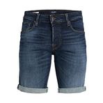 JACK & JONES Erkek kot şort, Mavi Denim, M