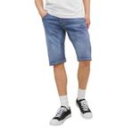 JACK & JONES Erkek Kot Şort Scale Long GE 608 Indigo Knit, Mavi Denim, S