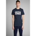 Jack & Jones Erkek Lacivert Spor T-Shirt Kısa Kol %100 Pamuk Slim Fit Grafik Desenli - XL
