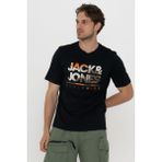 Jack & Jones Erkek Logo Baskili Kisa Kollu Tisört - Luke - 0-Siyah