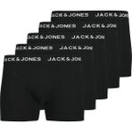 Jack & Jones Erkek Logolu Beli Lastikli 5'li Boxer Paketi - Anthony - Siyah - 2XL