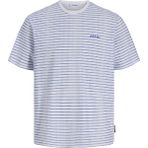 Jack & Jones Erkek Minimal Logolu Çizgili Tisört - Devin - 001 - Beyaz - XL