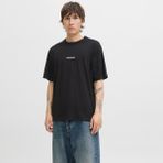 Jack & Jones Erkek Minimal Nakis Islemeli Tisört - Meados - 001-Siyah