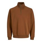 JACK & JONES Erkek örgü ceket, çeyrek fermuarlı, tek renkli, çeyrek fermuarlı örgü ceket, Monks bornoz., L