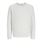 JACK & JONES Erkek örgü kazak tek renkli örgü kazak, Cloud Dancer., M