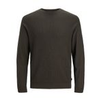 Jack & Jones erkek örgü kazak tek renkli örgü kazak, Siyah Mürekkep, XXL
