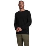 JACK & JONES Erkek örgü kazak yapı, Siyah, XXL