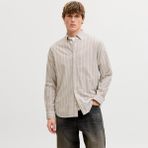 Jack & Jones Erkek Oxford Kumas Uzun Kollu Gömlek - Harvey - 008-Bej - 2XL