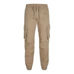 JACK & JONES Erkek pantolonu, kargo pantolon, kumaş pantolon, Noah Cuffed Cargo Relaxed Fit, Elmwood, S