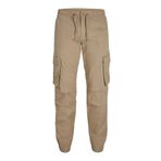JACK & JONES Erkek pantolonu, kargo pantolon, kumaş pantolon, Noah Cuffed Cargo Relaxed Fit, Elmwood, XL