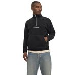 JACK & JONES Erkek polar sweatshirt baskılı polar sweatshirt, Siyah, S
