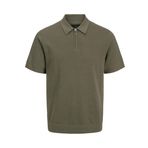 JACK & JONES Erkek polo tişört, tek renkli, polo tişört, Çay yaprağı, XXL