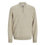JACK & JONES Erkek polo tişört, tek renkli, polo tişört, Oatmeal., XL