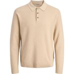 Jack & Jones Erkek Regular Fit Triko Polo Kazak - Sandri - 001-Krem - XL
