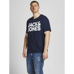 Jack & Jones Erkek Renkli Logo Baskılı Tişört Kısa Kol 100% Pamuk Lacivert 6XL