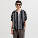 Jack & Jones Erkek Resort Yaka Çizgili Gömlek - Jeff - 0-Siyah - XL