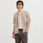 Jack & Jones Erkek Resort Yaka Çizgili Gömlek - Jeff - 02S-Bej