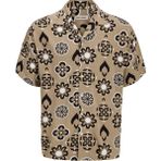 Jack & Jones Erkek Resort Yaka Loose Fit Gömlek - Drew - 01-Kahverengi - XL