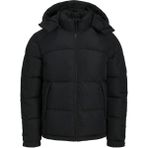 Jack & Jones Erkek Rüzgara Dayanikli Kapüsonlu Puffer Mont - Aero - Black