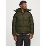 Jack & Jones Erkek Rüzgara Dayanikli Kapüsonlu Puffer Mont - Aero - XL - Forest