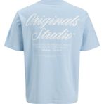 Jack & Jones Erkek Sirt Baskili Bisiklet Yaka Tisört - Norrebro - 004-Mavi
