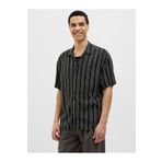 Jack & Jones ERKEK SİYAH ÇİZGİ DESENLİ KISA KOL GÖMLEK