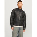 Jack & Jones Erkek Siyah Deri Ceket 12273226 - M