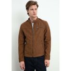 Jack & Jones Erkek Siyah Kot Ceket – Suni Deri Detaylı, Şık ve Düz Desenli Günlük Erkek Ceket Modeli - Kahverengi - XL