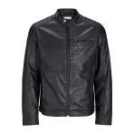 Jack Jones Erkek Siyah Renk Bıker Deri Ceket 12261196