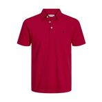 JACK & JONES Erkek Slim Fit Polo Tişört JJEPAULOS Uni Yazlık Gömlek Yaka Kısa Kollu Basic Pique Cotton, Gerçek Kırmızı., L