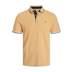 JACK & JONES Erkek Slim Fit Polo Tişört JJEPAULOS Uni Yazlık Gömlek Yaka Kısa Kollu Basic Pique Cotton, Kayısı Buz, S