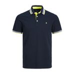 JACK & JONES Erkek Slim Fit Polo Tişört JJEPAULOS Uni Yazlık Gömlek Yaka Kısa Kollu Basic Pique Cotton, Koyu mavi-3., M
