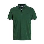 JACK & JONES Erkek Slim Fit Polo Tişört JJEPAULOS Uni Yazlık Gömlek Yaka Kısa Kollu Basic Pique Cotton, koyu yeşil, S