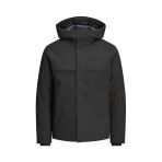 Jack Jones Erkek Su Geçirmez Softshell Kapüşonlu Siyah Mont 12259457S