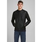 Jack & Jones Erkek Suni Deri Ceket - Siyah - 2XL