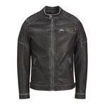 JACK & JONES Erkek suni deri ceket, suni deri ceket, Siyah, L