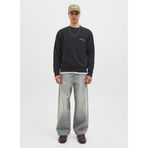 Jack & Jones Erkek Sweatshirt, 3 İplik Şardonlu, Siyah, 2XL