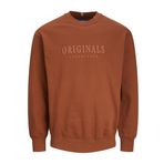 JACK & JONES Erkek Sweatshirt Baskılı Sweatshirt, Kahverengi, S