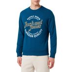 JACK & JONES Erkek Sweatshirt Bisiklet Yaka, mavi, XL