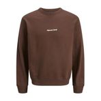 JACK & JONES Erkek Sweatshirt JORNORREBRO EMB Sweat Crew - Relaxed Fit, Derin Mahogany, XXL