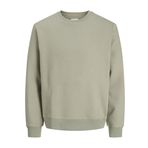 JACK & JONES Erkek Sweatshirt Tek Renkli Sweatshirt, Deniz yosunu., XL