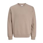 JACK & JONES Erkek Sweatshirt Tek Renkli Sweatshirt, Mocha Beze, L
